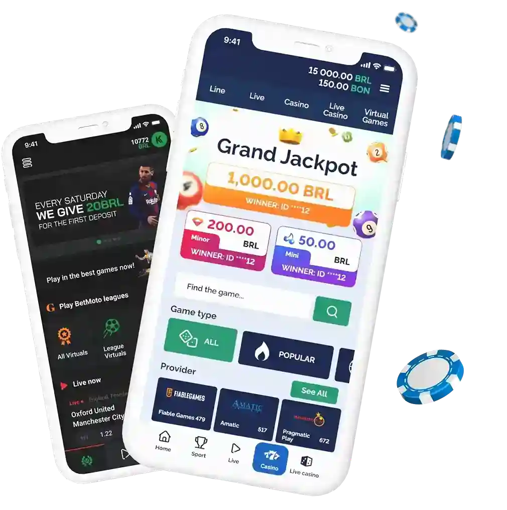 7win mobile app interface with download buttons for Android and iOS